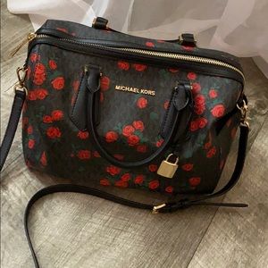 Michael Kors Rose Hayes Duffle Satchel Crossbody Bag